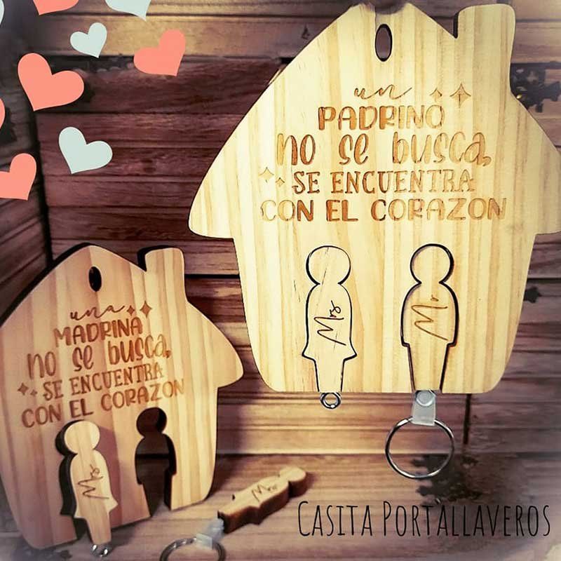 Portallaveros de madera personalizados con una frase